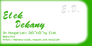 elek dekany business card
